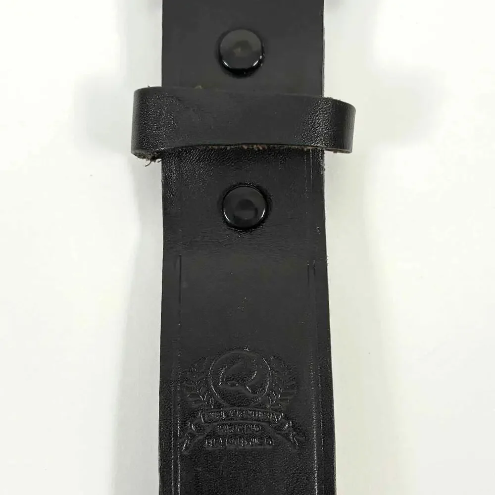 Men's Black Mexican Leather Embossed Basketweave Belt - Size 42 (XL)